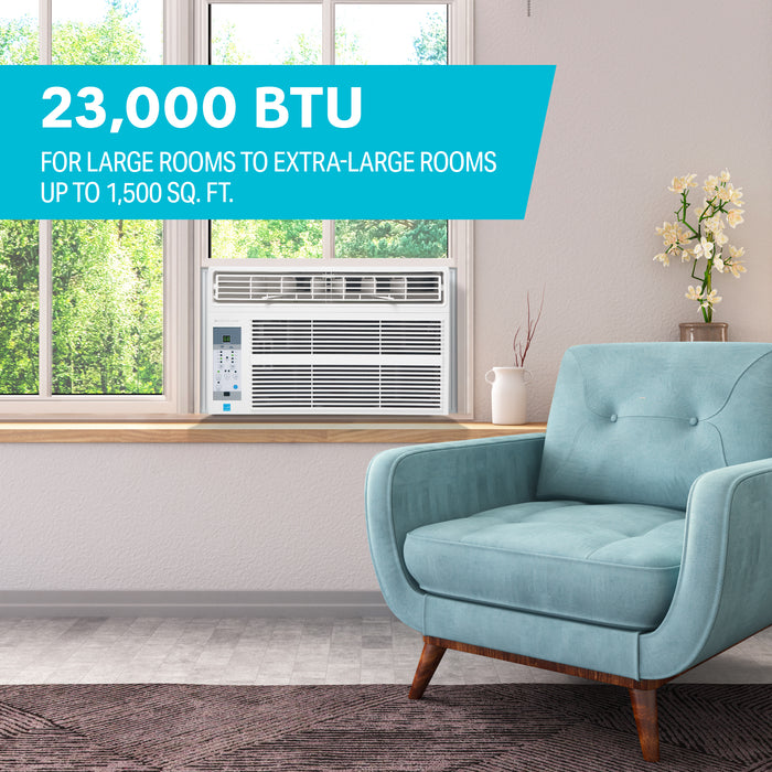 25,000 BTU 230V Cool/Heat Window Air Conditioner with Electric Heat, Follow-Me Remote control